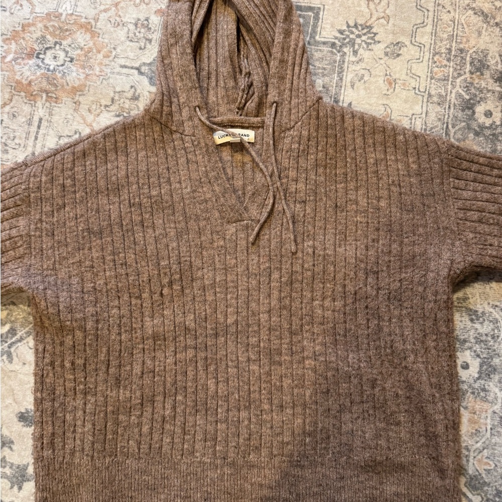 Urban Outfitters Brown Ribbed Hoodie Sweater